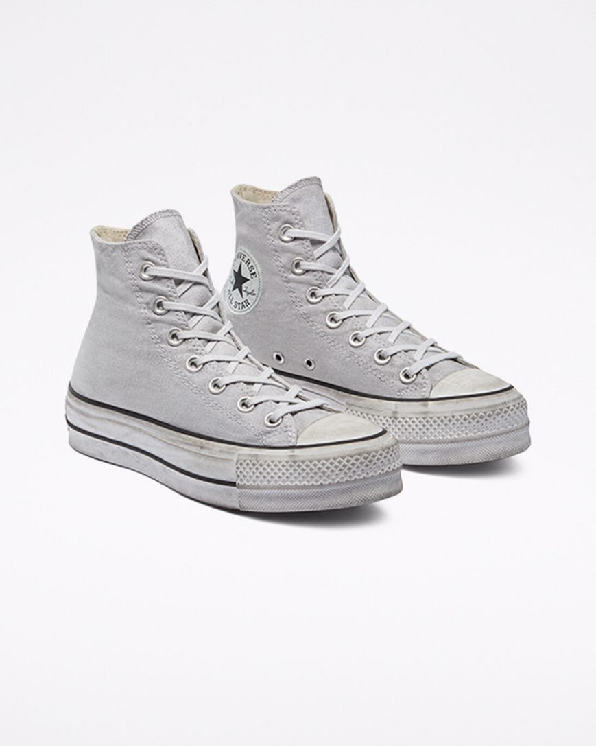 Women's Converse Chuck Taylor All Star Lift Smoked Canvas High Top Platform Shoes Grey | AU 135C8T